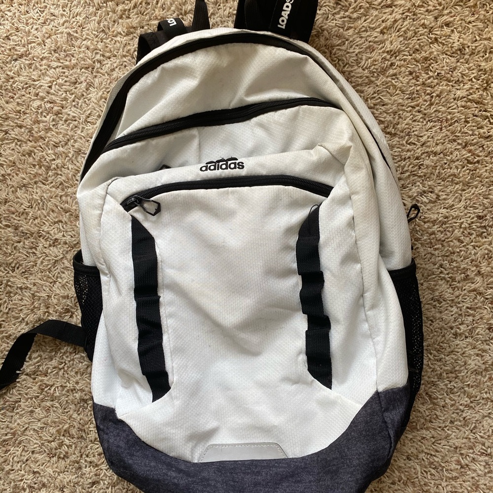 white/black adidas backpack!